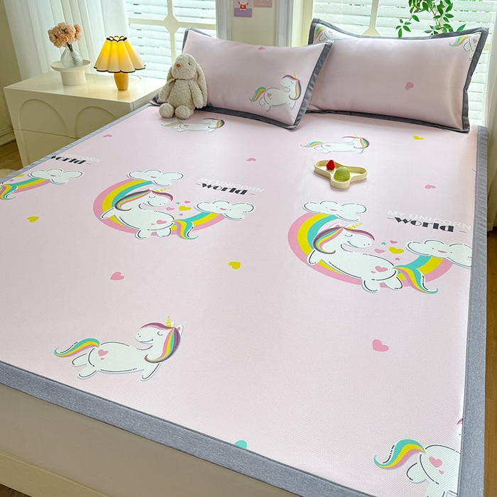 91家纺网 家纺一手货源 找家纺 518家纺 2025新款A类碳光冰丝抗菌凉席【提供买家秀】-单枕套 独角兽