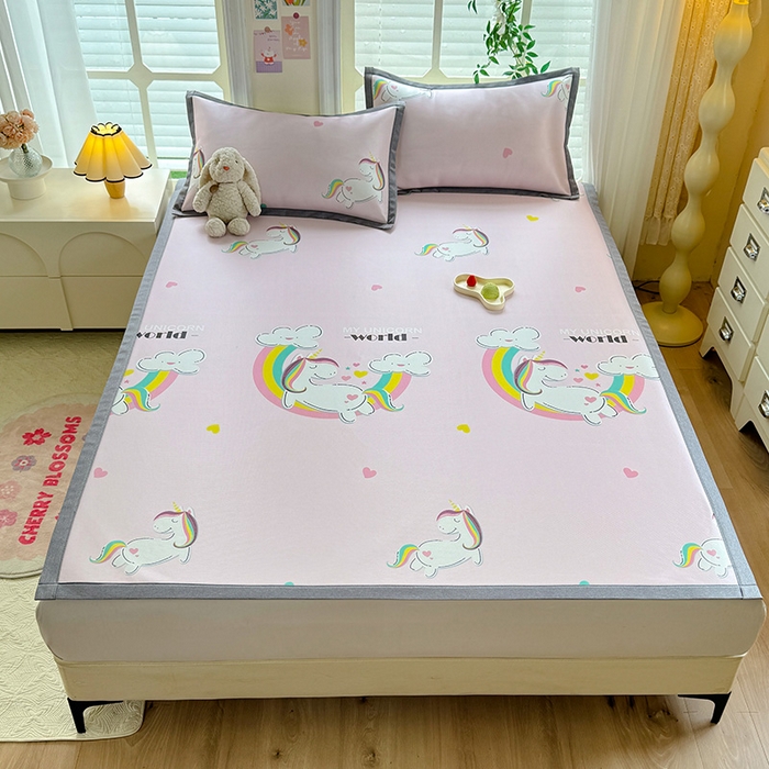 91家纺网 家纺一手货源 找家纺 518家纺 2025新款A类碳光冰丝抗菌凉席【提供买家秀】-单枕套 独角兽