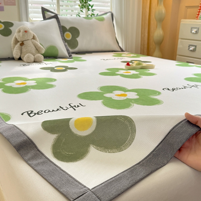 91家纺网 家纺一手货源 找家纺 518家纺 2025新款A类碳光冰丝抗菌凉席【提供买家秀】-单枕套 春意