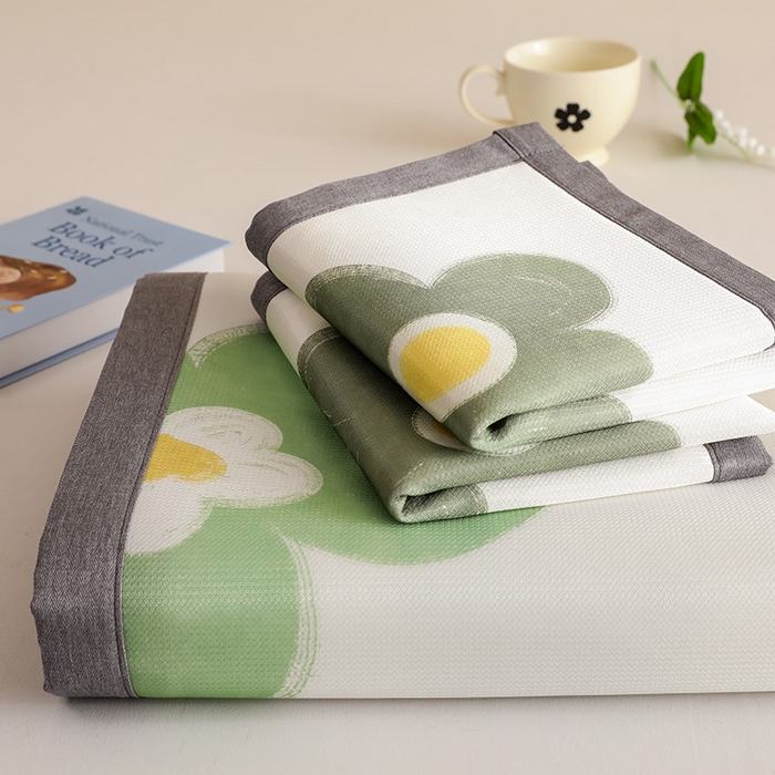 518家纺 2025新款A类碳光冰丝抗菌凉席【提供买家秀】-单枕套 春意