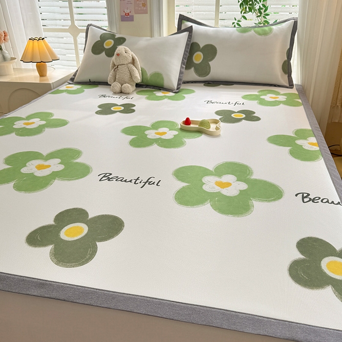 91家纺网 家纺一手货源 找家纺 518家纺 2025新款A类碳光冰丝抗菌凉席【提供买家秀】-单枕套 春意