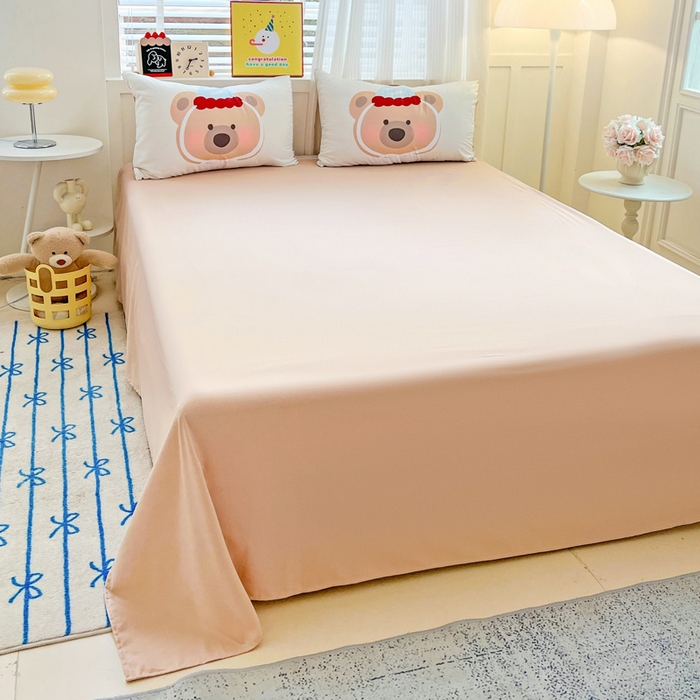 91家纺网 家纺一手货源 找家纺 海岛哥哥 2025新款水洗棉大版卡通夏被 生日熊