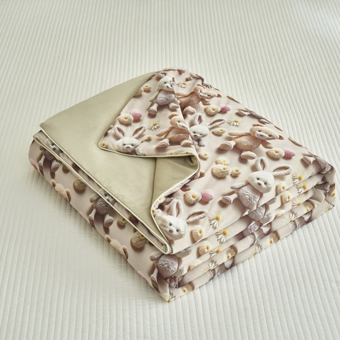 91家纺网 家纺一手货源 找家纺 子由家居 2025新款5D凉感大豆夏被 5D-兔兔熊