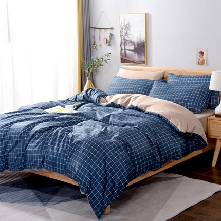 百花王2025新款斜纹天丝莫代尔四件套 蓝格