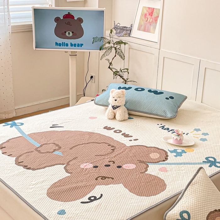 91家纺网 家纺一手货源 找家纺 川悦生活 2025新款大版冰豆豆凉豆豆凉席 表演小狗