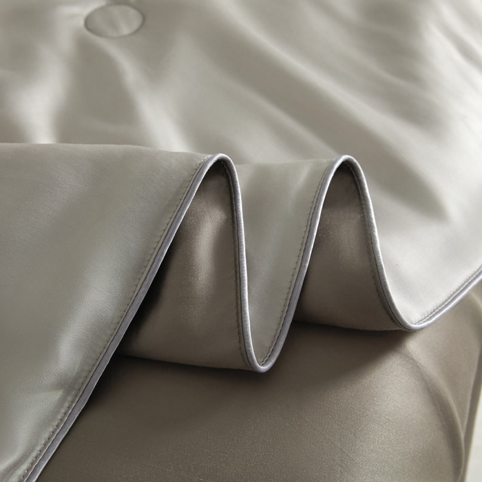 91家纺网 家纺一手货源 找家纺 AB家纺2025新品A类莱赛尔双拼50天丝空调夏被四件套 巴黎灰-古铜棕