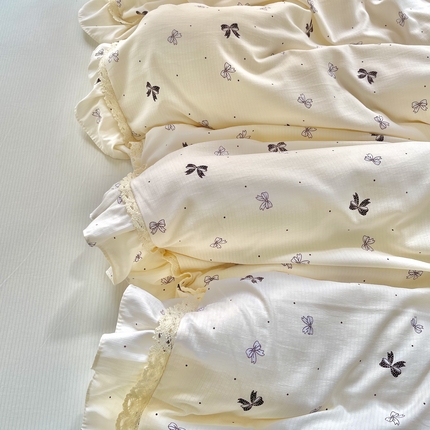 南北家居 2025新款A类宝宝棉双层纱系列四件套-花边款 蝶恋花