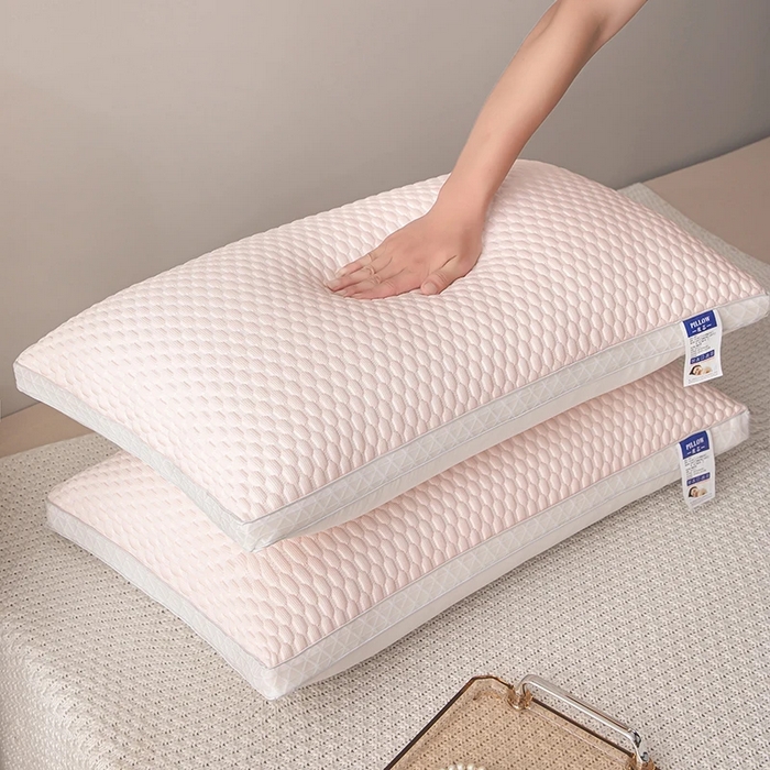 91家纺网 家纺一手货源 找家纺 亦帆枕芯  2025新款夏季凉感豆豆冰丝枕透气网边立体枕头枕芯 粉色高枕一只