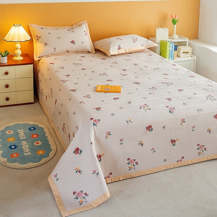 91家纺网 家纺一手货源 找家纺 晨晨家纺2025新款双面全棉床盖款三件套 蝶恋花