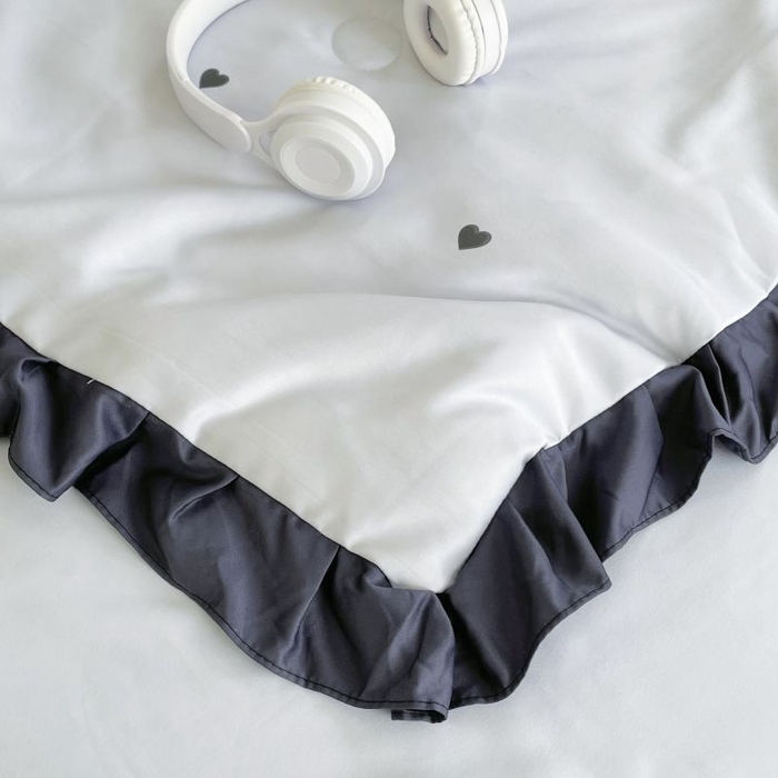 91家纺网 家纺一手货源 找家纺 绣女坊  2025新款水洗天丝夏被四件套 蓝色爱心