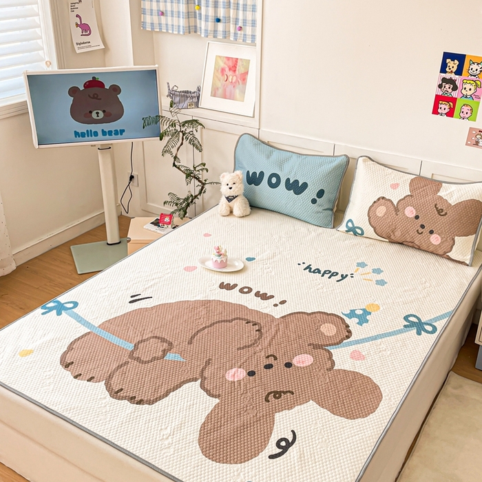 91家纺网 家纺一手货源 找家纺 川悦生活 2025新款大版冰豆豆凉豆豆凉席 表演小狗