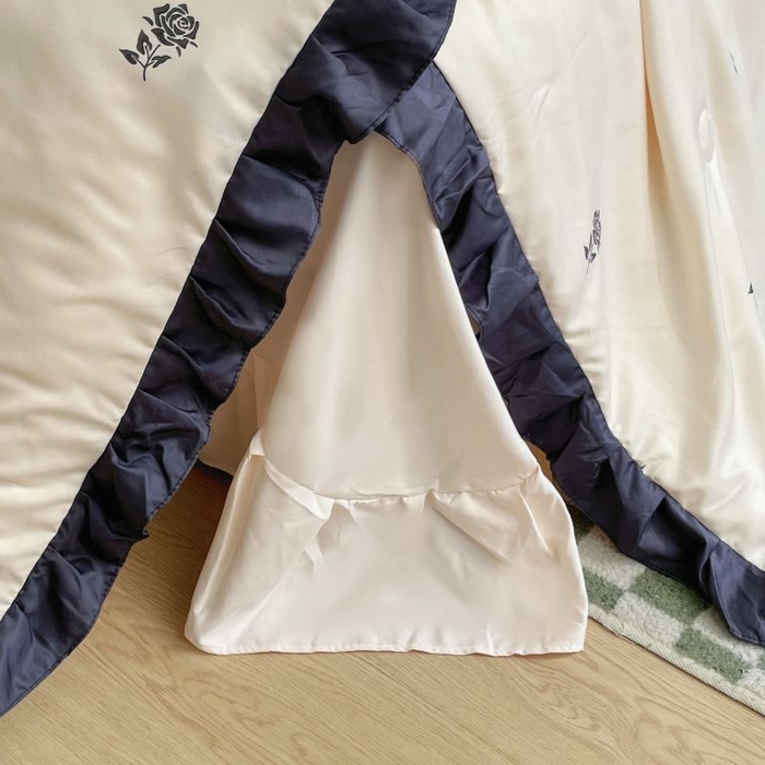 91家纺网 家纺一手货源 找家纺 绣女坊  2025新款水洗天丝夏被四件套 黄色玫瑰