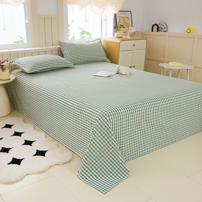 91家纺网 家纺一手货源 找家纺 金泰莱 2025新款色织老粗布床单老粗布凉席三件套 如夏