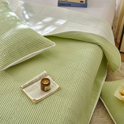 X猫先生 2025新款全棉纯色床盖全棉床盖糖果系列 糖果-嫩绿