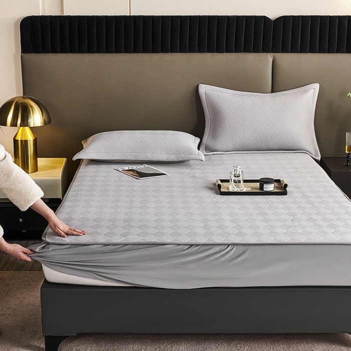 91家纺网 家纺一手货源 找家纺 桂雅居 2025新款高科技冷凝高分子超速凉感软席三件套 星空灰