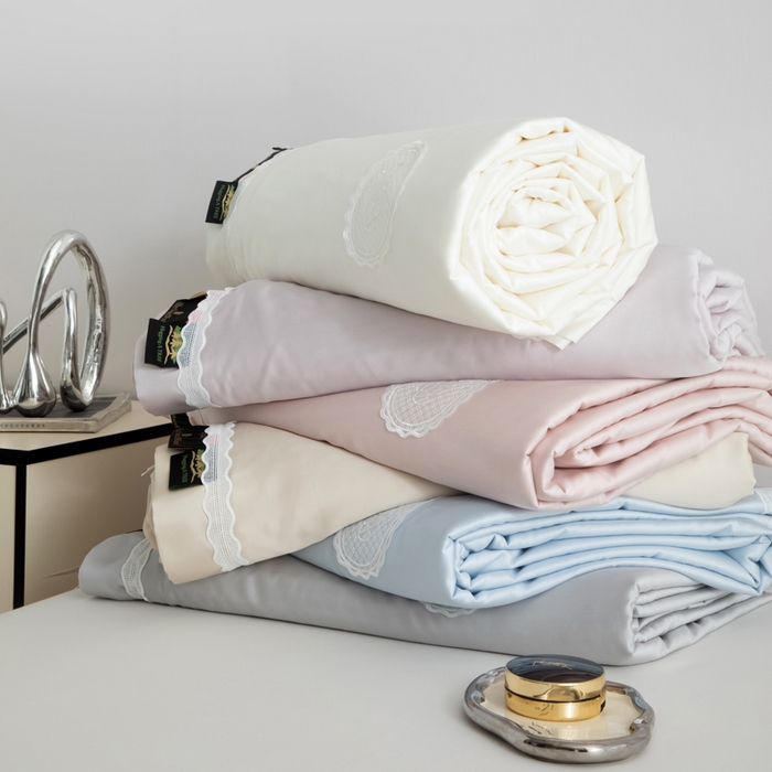 91家纺网 家纺一手货源 找家纺 桂雅居2025新款80支进口莱赛尔双丝夏被-达芙妮 组合图