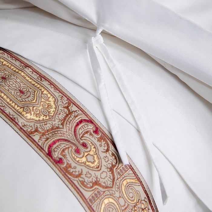 91家纺网 家纺一手货源 找家纺 优必恩 2025新款高支高密民宿酒店织带款四件套套件 花儿黄