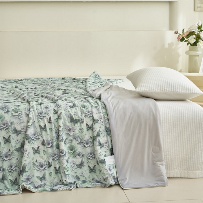 91家纺网 家纺一手货源 找家纺 子由家居 2025新款5D凉感大豆夏被 5D-蝴蝶纷飞