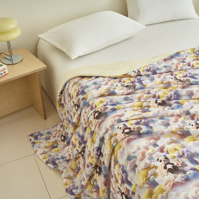 91家纺网 家纺一手货源 找家纺 子由家居 2025新款5D凉感大豆夏被 5D-彩虹熊猫