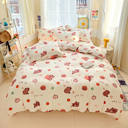 91家纺网 家纺一手货源 找家纺 （总）KT猫直营店 2025新款卡通加厚斜纹磨毛植物羊绒四件套