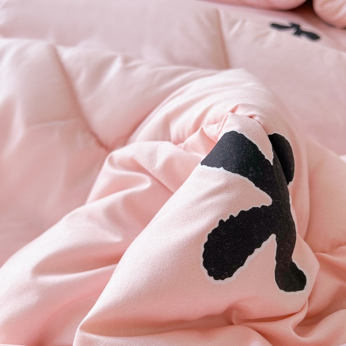 91家纺网 家纺一手货源 找家纺 百花王2025新款原棉大豆被被子被芯 蝴蝶结粉色