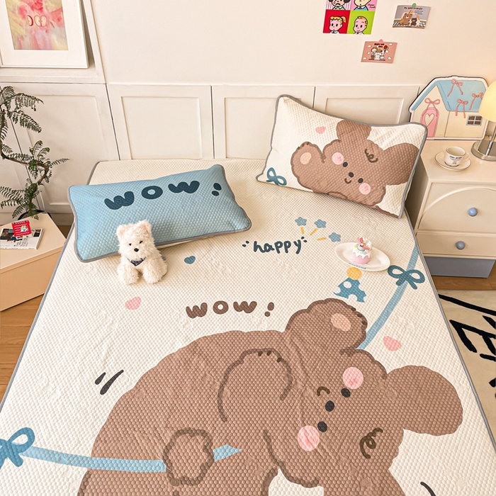 91家纺网 家纺一手货源 找家纺 川悦生活 2025新款大版冰豆豆凉豆豆凉席 表演小狗