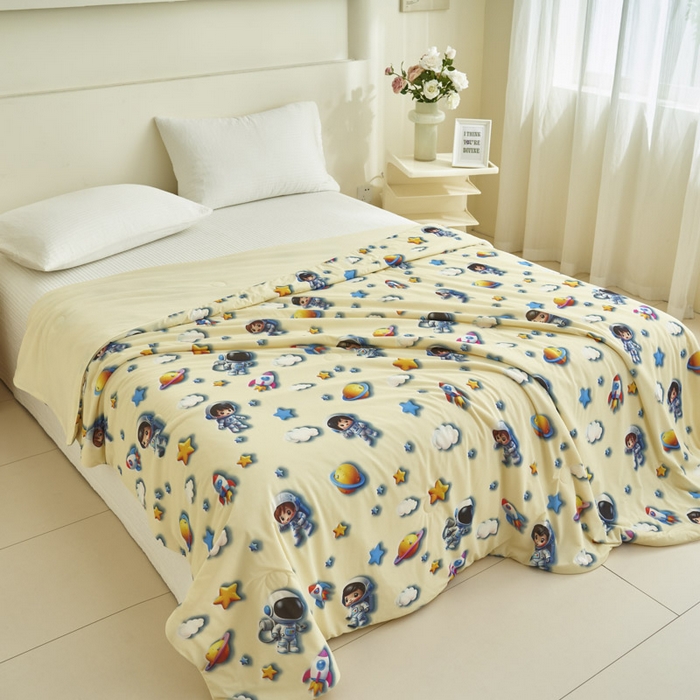 91家纺网 家纺一手货源 找家纺 子由家居 2025新款5D凉感大豆夏被 5D-太空人