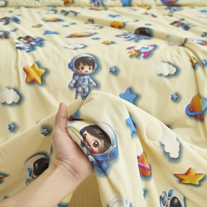 91家纺网 家纺一手货源 找家纺 子由家居 2025新款5D凉感大豆夏被 5D-太空人