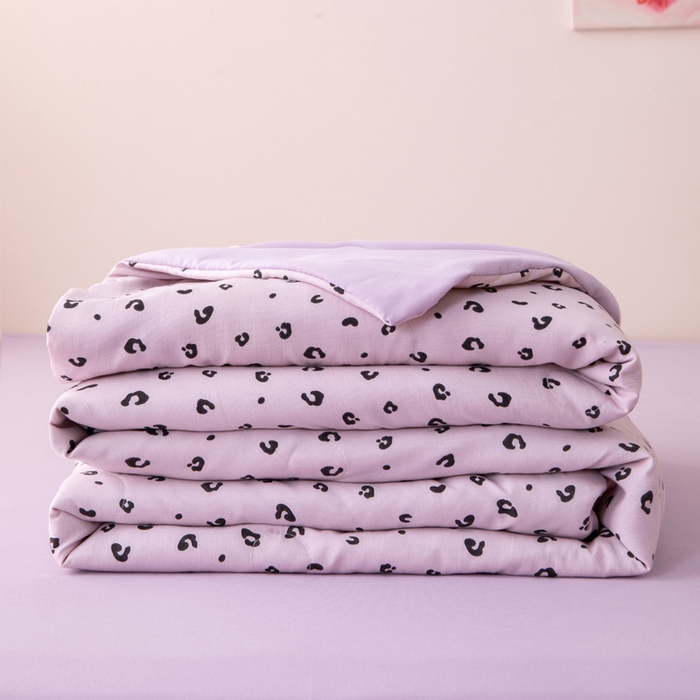 91家纺网 家纺一手货源 找家纺 南北家居 2025新款针织棉双层纱夏被四件套 紫纱绮梦