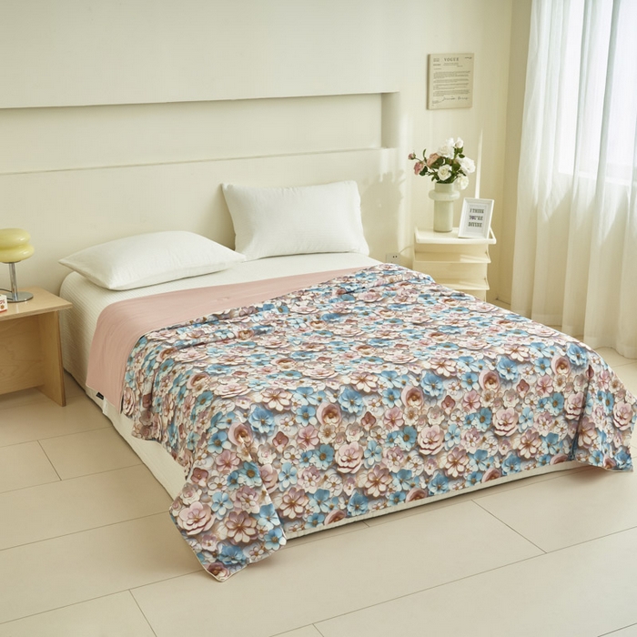 91家纺网 家纺一手货源 找家纺 子由家居 2025新款5D凉感大豆夏被 5D-石榴花