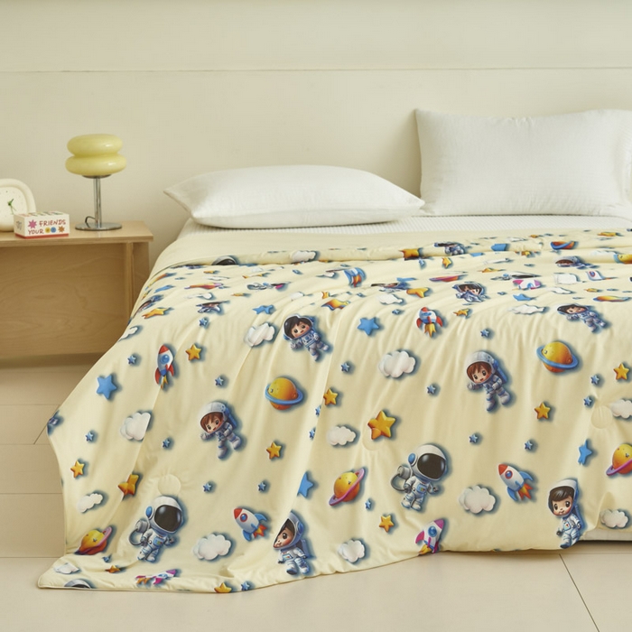 91家纺网 家纺一手货源 找家纺 子由家居 2025新款5D凉感大豆夏被 5D-太空人