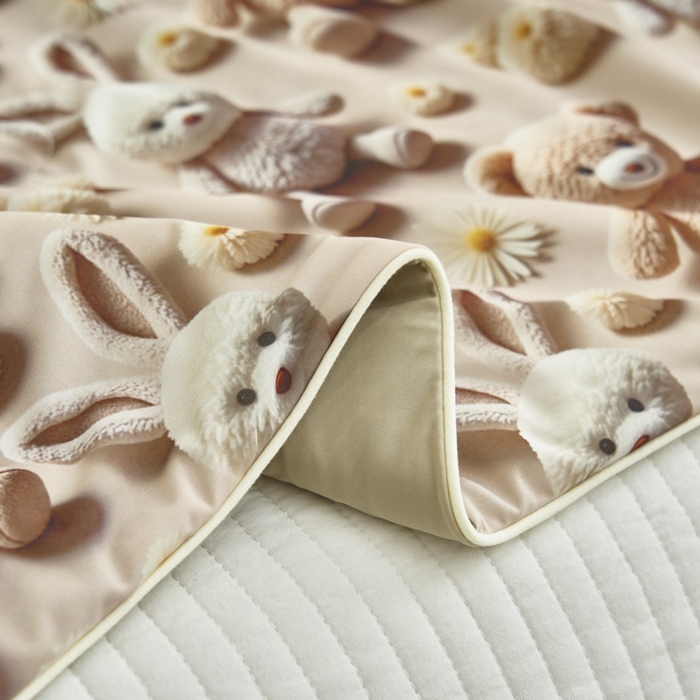 91家纺网 家纺一手货源 找家纺 子由家居 2025新款5D凉感大豆夏被 5D-兔兔熊