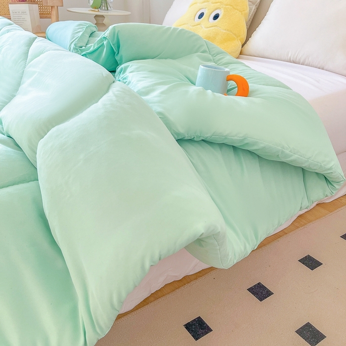 91家纺网 家纺一手货源 找家纺 百花王2025新款原棉大豆被被子被芯 墨绿色