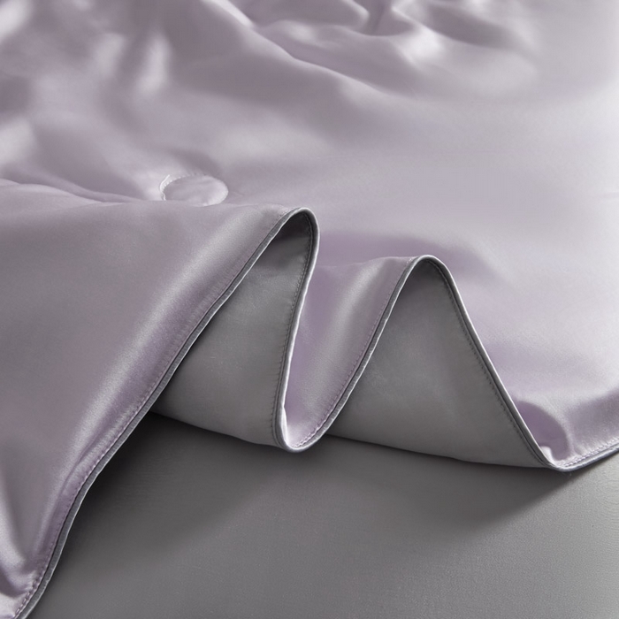 91家纺网 家纺一手货源 找家纺 AB家纺2025新品A类莱赛尔双拼50天丝空调夏被四件套 云霞紫-烟灰