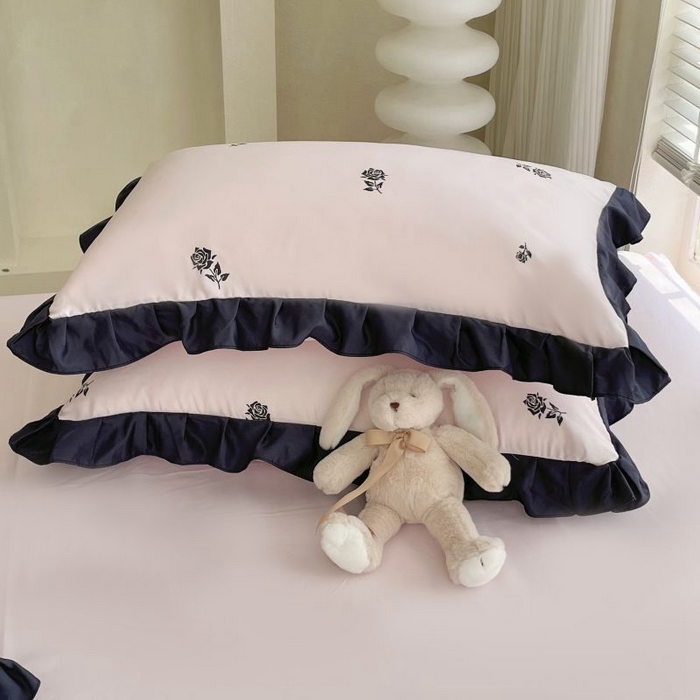 91家纺网 家纺一手货源 找家纺 绣女坊  2025新款水洗天丝夏被四件套 粉色玫瑰