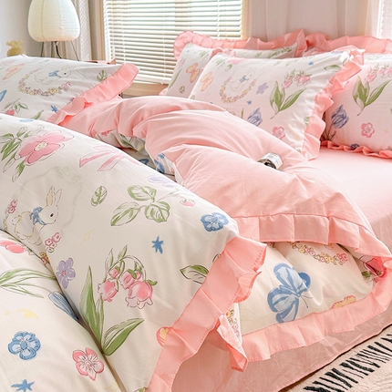 91家纺网 家纺一手货源 找家纺 （总）佳一家纺 2025新款亲肤水洗棉四件套系列