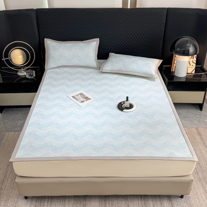 91家纺网 家纺一手货源 找家纺 小萌虎 2025新款PE高分子凉感大提花凉席席子 罗马