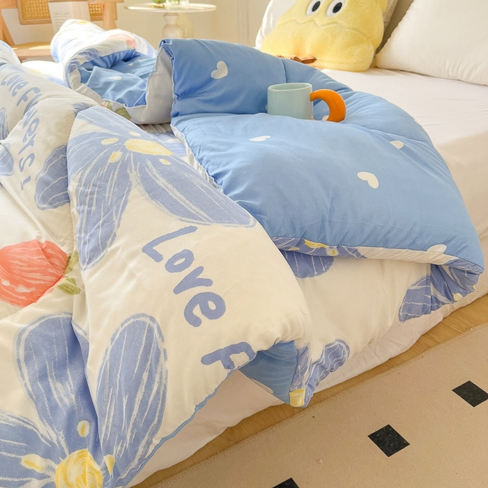 91家纺网 家纺一手货源 找家纺 百花王2025新款原棉大豆被被子被芯 唯美兰