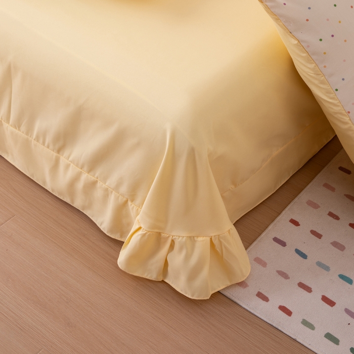 91家纺网 家纺一手货源 找家纺 南北家居 2025新款针织棉双层纱夏被四件套 晨露波点