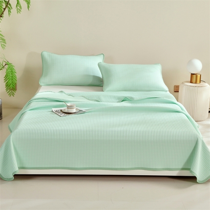 91家纺网 家纺一手货源 找家纺 制梦家纺 2025新款凉感针织夏被 浅绿