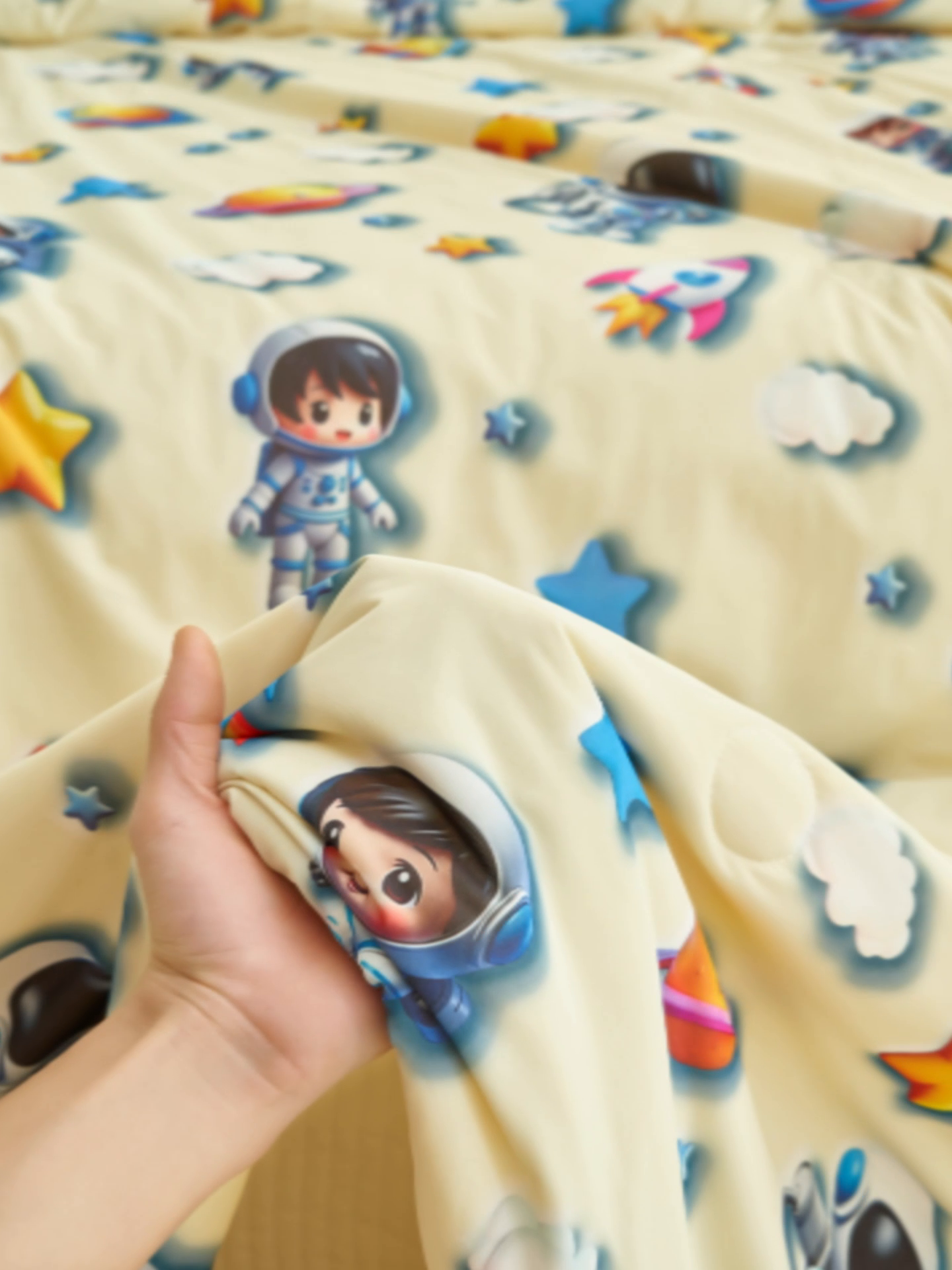 91家纺网 家纺一手货源 找家纺 子由家居 2025新款5D凉感大豆夏被 5D-太空人