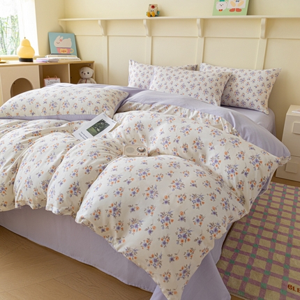 南北家居 2025新款A类宝宝棉双层纱系列四件套-普通款 虞美人