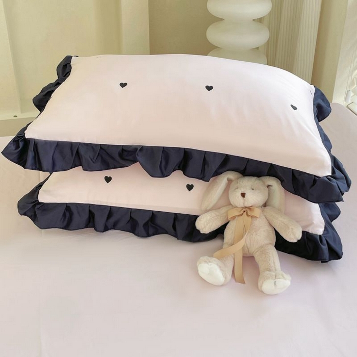 91家纺网 家纺一手货源 找家纺 绣女坊  2025新款水洗天丝夏被四件套 粉色爱心