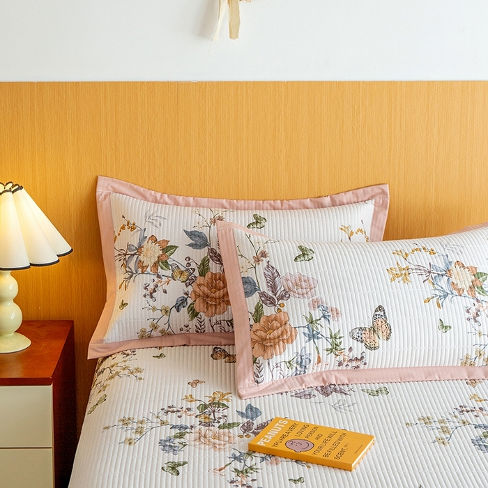 91家纺网 家纺一手货源 找家纺 晨晨家纺2025新款双面全棉床盖款三件套 兰芷