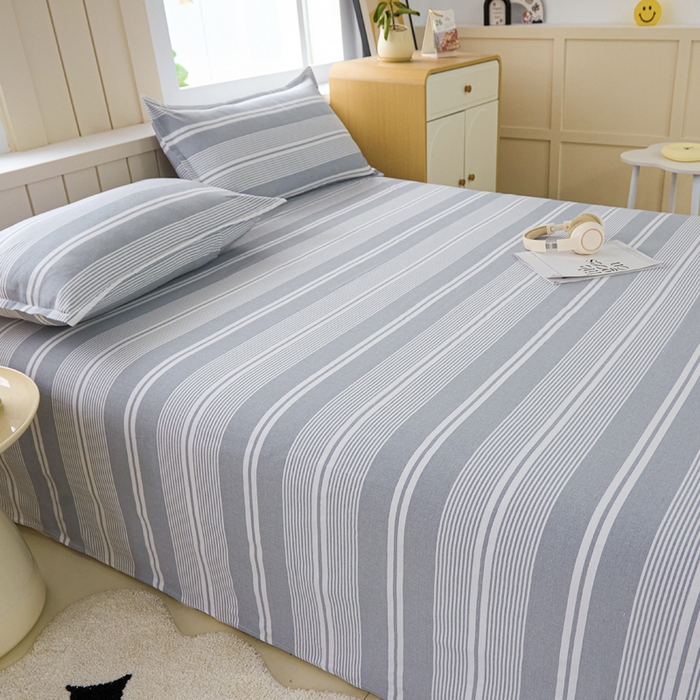 91家纺网 家纺一手货源 找家纺 金泰莱 2025新款色织老粗布四件套全棉四件套纯棉四件套 浅陌