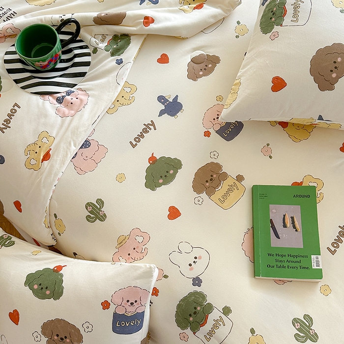 91家纺网 家纺一手货源 找家纺 麦伦家居 2025新款云柔针织棉大豆夏凉被 宠物小狗