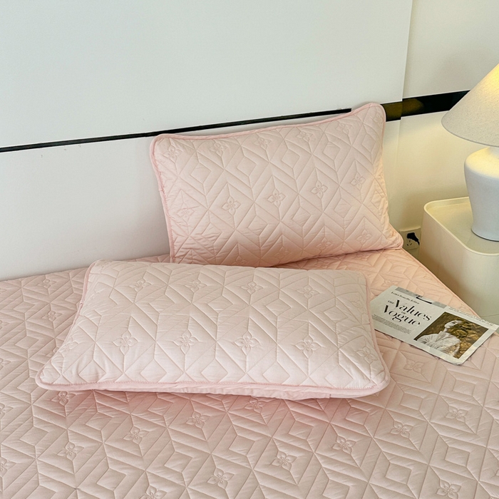 91家纺网 家纺一手货源 找家纺 云雀   2025新款舒适莱赛尔天丝夹棉床笠 菱格床笠-玉粉