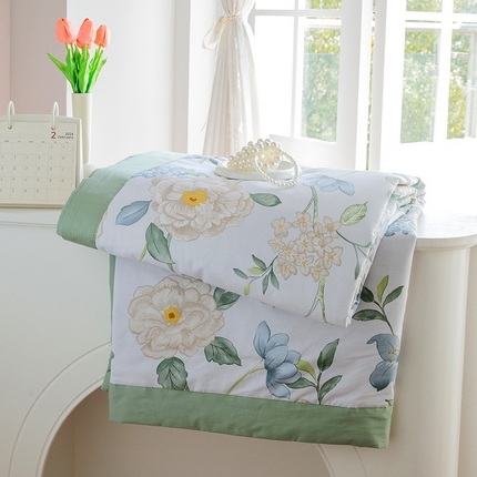 晨晨家纺2025新款双面全棉夏被四件套 清新悦语