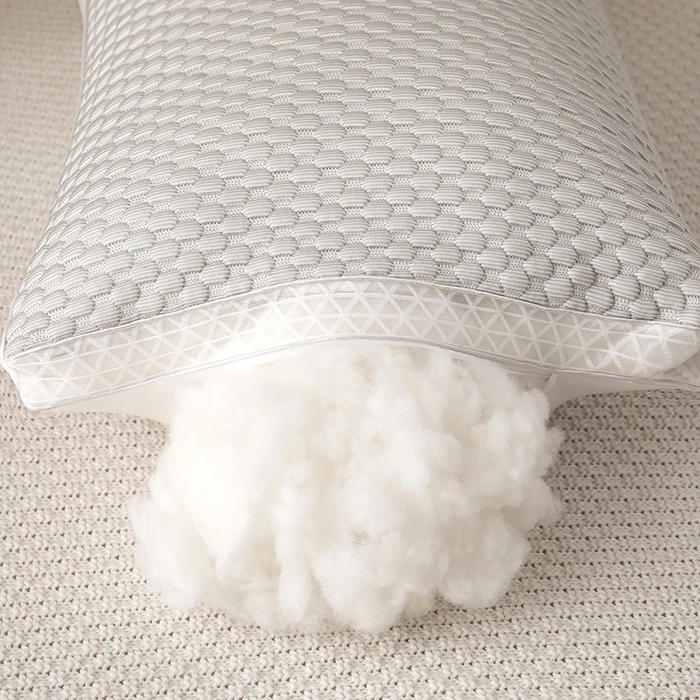 91家纺网 家纺一手货源 找家纺 亦帆枕芯  2025新款夏季凉感豆豆冰丝枕透气网边立体枕头枕芯 灰色低枕一只