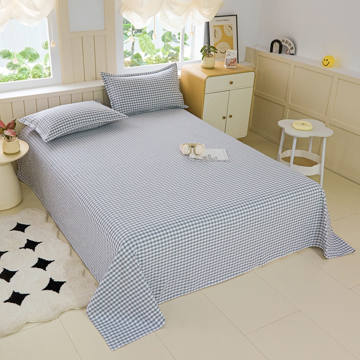 91家纺网 家纺一手货源 找家纺 金泰莱 2025新款色织老粗布四件套全棉四件套纯棉四件套 淡墨